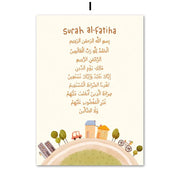 Islamic Lion Alphabet Posters  Quran Wall Art Canvas Prints  Muslim Educational Decor for Childrens Room