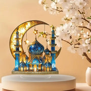 Ramadan Festival 2D Acrylic Moon Craft Ornaments Castle Church Architecture Decoration Islamic Muslim Home Party Table Gift