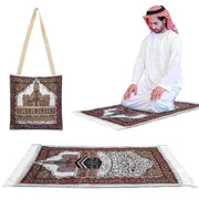 Portable Muslim Prayer Mat – High-Quality Floral Rug with Tassels