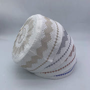 Men’s Islamic Prayer Hat – Cotton Embroidered Kufi Cap for Ramadan & Eid