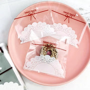 100PCS Cute Bow Plastic Packaging Bags Self-adhesive Bags for Snack and Gift Cookies and Candies Packaging DIY For Party,Wedding