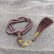 6mm 99pcs Glass Pearls Tassel Turkish Style Muslim Rosary Islamic Prayer Beads Bracelet for Women Jewelry Accessories Gift
