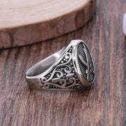 Punk Hip Hop Sword Zulfakra Imam Ali Islamic Men's Ring Printed Stainless Steel Ring Sizes 8-12