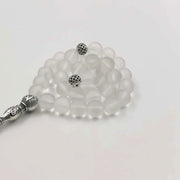 White Frosted crystal Tasbih 33beads Muslim bangles misbaha metal tassel Islamic bracelet accessories gift Arab fashion jewelry