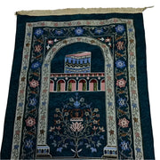 Chenille Fabric Muslims Prayer Mat Kaaba Pattern Worship Blanket Kneeling Floor Mats Arabic Prayer Rugs Pilgrimage Ramadan Gifts