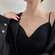 Titanium Steel Summer Letter H Necklace Light Luxury Niche Double Clavicle Chain Female
