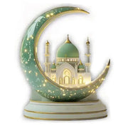 Ramadan Festival 2D Acrylic Moon Craft Ornaments Castle Church Architecture Decoration Islamic Muslim Home Party Table Gift