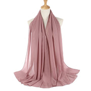 Muslim Chiffon Hijab Women Bubble Chiffon Scarf For Women Ladies Veil Muslim Islam Solid Color Malaysia Musulman Wrap Scarves