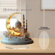 Ramadan Festival 2D Acrylic Moon Craft Ornaments Castle Church Architecture Decoration Islamic Muslim Home Party Table Gift