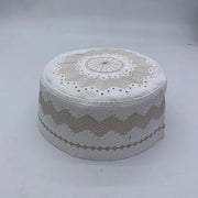 Men’s Islamic Prayer Hat – Cotton Embroidered Kufi Cap for Ramadan & Eid