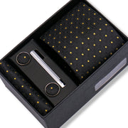 Wedding Gift Tie Wholesale New Style Pocket Squares Set Cufflinks Tie Clip Necktie Box Men Fit Wedding Blue Paisley Black Boxs
