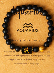 12 Zodiac Sign Virgo Leo Libra Horoscope Bracelets Women 8mm Natural Stone Beads 12 Constellation Bracelet Birthday Jewelry Gift