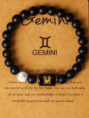 12 Zodiac Sign Virgo Leo Libra Horoscope Bracelets Women 8mm Natural Stone Beads 12 Constellation Bracelet Birthday Jewelry Gift