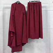 Ramadan Abayas Sets  2 Piece Set Muslim Women Hijab Dress Prayer Garment Abaya Long Khimar Arab Gown  Islamic Clothes Robe