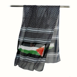 Kuffiyeh Shawl Chiffon Scarf Geometric Women Islamic Muslim Scarves Shawl Echarpe the Middle East Arab Hijabs