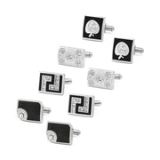 4 Pair Cufflinks For Mens With Gift Box Man Shirt Cufflinks Wedding Guests Gifts Men Gift For Husband Business Tie Clip T0204022