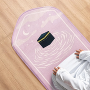 Prayer Rug Prayer Mat for Ramadan Portable Worship Kneel Embossing Floor Carpets Non-Slip Soft Meditation Mat Green