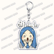 Fashion Islam Muslim Girl Woman Keychains for Accessories Bag Ramadan Eid Mubarak Hijab Keyrings Jewelry Fans Feminism Gifts