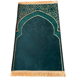 Adult Prayer Mat for Muslim Ramadan Gold Diamond Velvet  Worship Kneel Floor Carpets Non-slip Soft Portable Travel Prayer Rugs