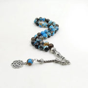 Tasbih Blue Fire Agate stone Prayer beads islamic arab bracelet 33 45 51 66 99 rosary misbaha eid gift Turkish style jewelry