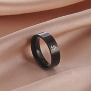 Lucktune OM Hindu Yoga Meditation Rings Stainless Steel AUM Buddhism Spiritual Talisman Amulet Rings for Women Men Jewelry Gifts
