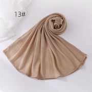 Crinkle Muslim Hijabs for Women Scarf Thin Plain Shawls Femme Musulman Soft Rayon Headscarf Wrinkle Islamic Turban Headband