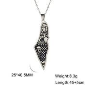 Israel Palestine Map Pendant Necklace For Women Men Arabic African Jamaica Stainless Steel Gold Color Chain Necklaces Jewelry