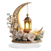 Ramadan Festival 2D Acrylic Moon Craft Ornaments Castle Church Architecture Decoration Islamic Muslim Home Party Table Gift
