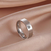 Lucktune OM Hindu Yoga Meditation Rings Stainless Steel AUM Buddhism Spiritual Talisman Amulet Rings for Women Men Jewelry Gifts