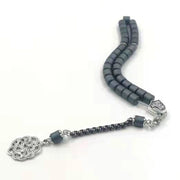 Muslim Tasbih Natural Hematite grey Matte Rosary bead 33prayer beads Islamic bracelet Ramadan gift pocket Misbaha Eid accessory