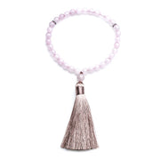 8mm Rose Quartz Islamic Muslim Tasbih 33 Bead Bracelet Men and Women Tassel Blessing Rosary Natural Semi-Precious Stone Jewelry