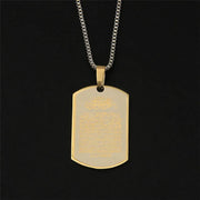 Vintage Allah Muslim Islam Ayatul Kursi Arabic Stainless Steel Pendant Necklace Retro Islamic Quran Arab Religious Jewelry