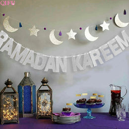 ديكورات بالونات رمضان وزينة العيد، عيد Bjd، ديكور عيد مبارك، لافتة ورقية، رمضان مبارك، ديكور رمضان الإسلامي