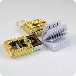 Mini Box Arabic language Koran Quran Islam Muslim ALLAH real paper can read Pendant Key Chains Fashion Religious jewelry