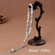 33 Prayer Rosary Beads 8mm Natural Stone Agate Color Optional For Islamic Tasbih Muslim Men Allah Mohammed Meditation Pendant