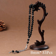 33 Prayer Rosary Beads 8mm Natural Stone Agate Color Optional For Islamic Tasbih Muslim Men Allah Mohammed Meditation Pendant