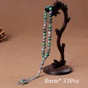 33 Prayer Rosary Beads 8mm Natural Stone Agate Color Optional For Islamic Tasbih Muslim Men Allah Mohammed Meditation Pendant