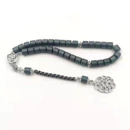 Muslim Tasbih Natural Hematite grey Matte Rosary bead 33prayer beads Islamic bracelet Ramadan gift pocket Misbaha Eid accessory