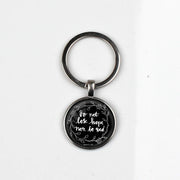 XKXLHJ Islamic Allah Pendant Keychain Glass Beveled Key Chain Middle East Arab Religious Muslim Souvenir Jewelry Gift