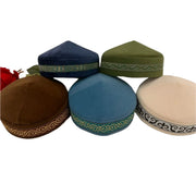 पुरुषों की कढ़ाई वाली मुस्लिम प्रार्थना टोपी - कुफी टोपी, इस्लामी फैशन