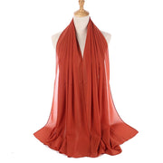 Muslim Chiffon Hijab Women Bubble Chiffon Scarf For Women Ladies Veil Muslim Islam Solid Color Malaysia Musulman Wrap Scarves