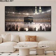 لوحة جدارية إسلامية للمملكة العربية السعودية - منظر مسجد مطبوع على قماش لديكور المنزل