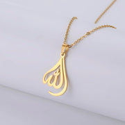 Arabic God Allah Pendant Necklaces Gold Color Stainless Steel Women Men Islamic Muslim Chain Necklace Jewelry
