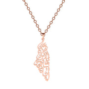 Israel Palestine Map Pendant Necklace For Women Men Arabic African Jamaica Stainless Steel Gold Color Chain Necklaces Jewelry