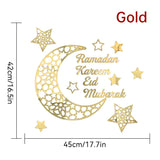 Eid Mubarak Wall Stickers – 3D Acrylic Moon & Star Ramadan Decorations