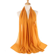 Muslim Chiffon Hijab Women Bubble Chiffon Scarf For Women Ladies Veil Muslim Islam Solid Color Malaysia Musulman Wrap Scarves