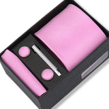 Wedding Gift Tie Wholesale New Style Pocket Squares Set Cufflinks Tie Clip Necktie Box Men Fit Wedding Blue Paisley Black Boxs