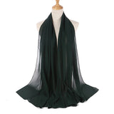 Muslim Chiffon Hijab Women Bubble Chiffon Scarf For Women Ladies Veil Muslim Islam Solid Color Malaysia Musulman Wrap Scarves
