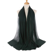 Muslim Chiffon Hijab Women Bubble Chiffon Scarf For Women Ladies Veil Muslim Islam Solid Color Malaysia Musulman Wrap Scarves