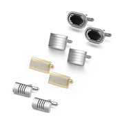 4 Pair Cufflinks For Mens With Gift Box Man Shirt Cufflinks Wedding Guests Gifts Men Gift For Husband Business Tie Clip T0204022